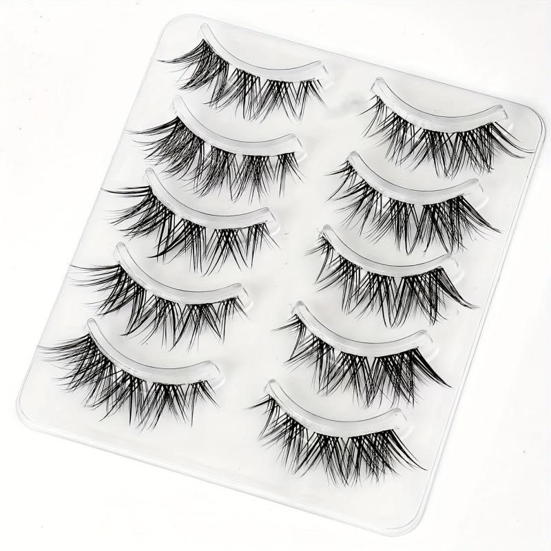 Slim Stem False Eyelashes Short Front Long Back Self-adhesive Lashes
