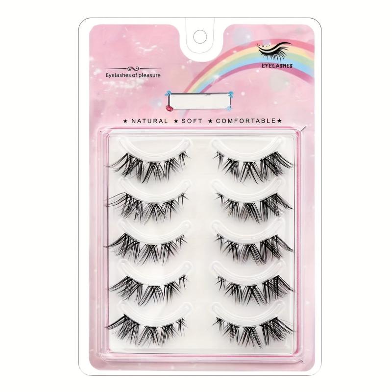 Slim Stem False Eyelashes Short Front Long Back Self-adhesive Lashes