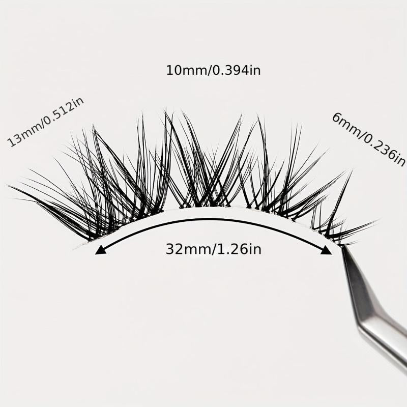 Slim Stem False Eyelashes Short Front Long Back Self-adhesive Lashes