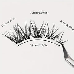 Slim Stem False Eyelashes Short Front Long Back Self-adhesive Lashes