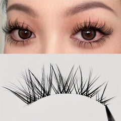 Slim Stem False Eyelashes Short Front Long Back Self-adhesive Lashes