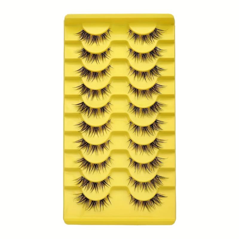 Slim Stem False Eyelashes Short Front Long Back Self-adhesive Lashes