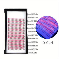 UV Pink Glitter False Eyelashes Mixed Length Luminous Fairy Hair