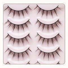 5 Pairs Faux Mink Lashes 3D Natural Long Soft False Eyelashes Wispy Fluffy