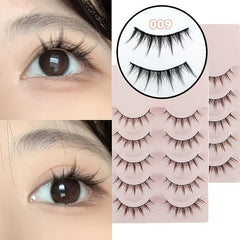 5 Pairs Faux Mink Lashes 3D Natural Long Soft False Eyelashes Wispy Fluffy