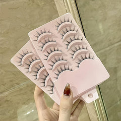 5 Pairs Faux Mink Lashes 3D Natural Long Soft False Eyelashes Wispy Fluffy