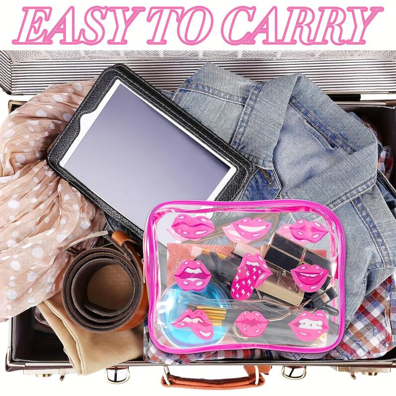6 Pcs Preppy Clear Makeup Bags Leopard Waterproof Toiletry