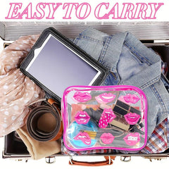 6 Pcs Preppy Clear Makeup Bags Leopard Waterproof Toiletry