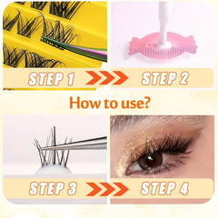 80 Clusters Cat Eye Eyelashes Natural DIY False Lashes