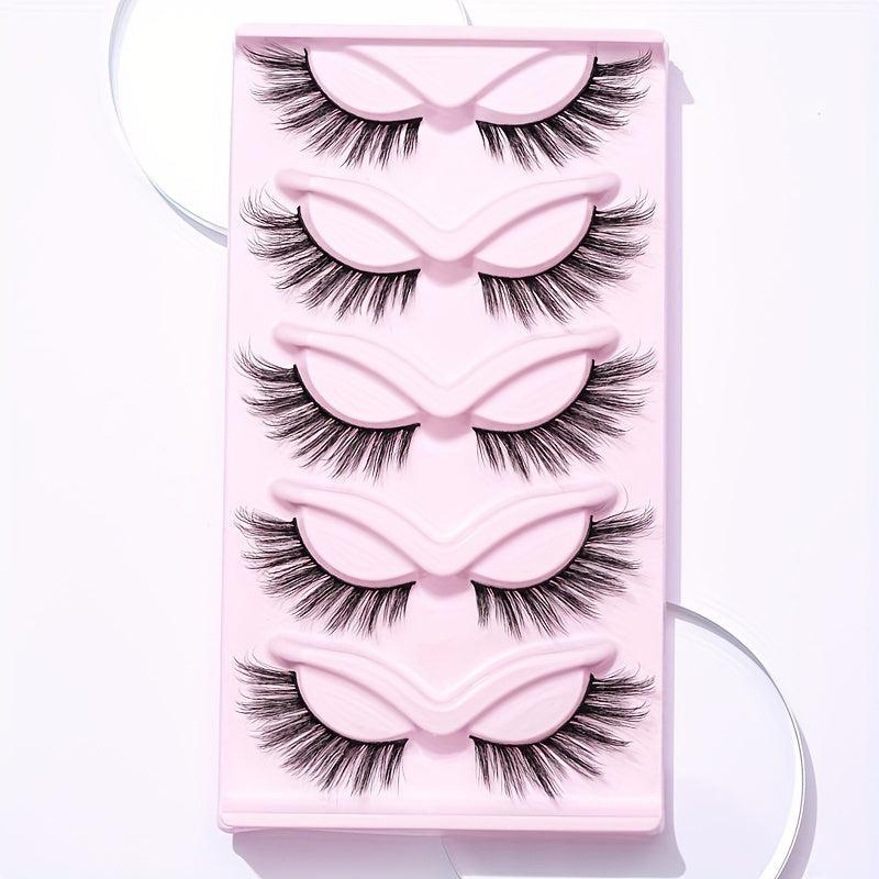 5 Pairs Fox Eye False Eyelashes 16mm Natural Wispy Lashes