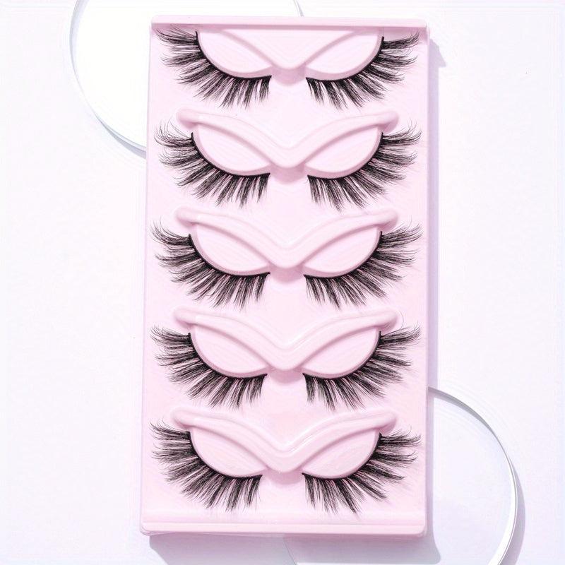 5 Pairs Fox Eye False Eyelashes 16mm Natural Wispy Lashes