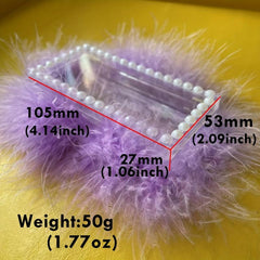 Feather Pearl Lashes Holder Acrylic Eyelash Case for Strip Packaging