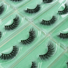 12 Pairs Thick Fluffy Wispy False Eyelashes 15mm Cluster Cross Curling Lashes