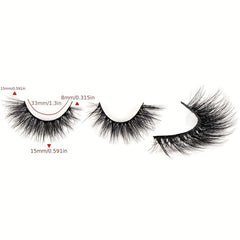 12 Pairs Thick Fluffy Wispy False Eyelashes 15mm Cluster Cross Curling Lashes