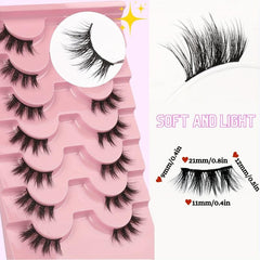 7 Pairs Half Eye Cat Eye Cluster Mink False Eyelashes
