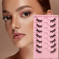7 Pairs Half Eye Cat Eye Cluster Mink False Eyelashes
