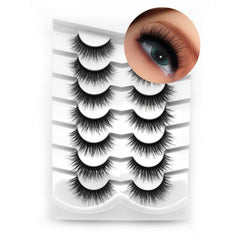 7 Pairs Thick Curling 15mm False Eyelashes for Daily Use