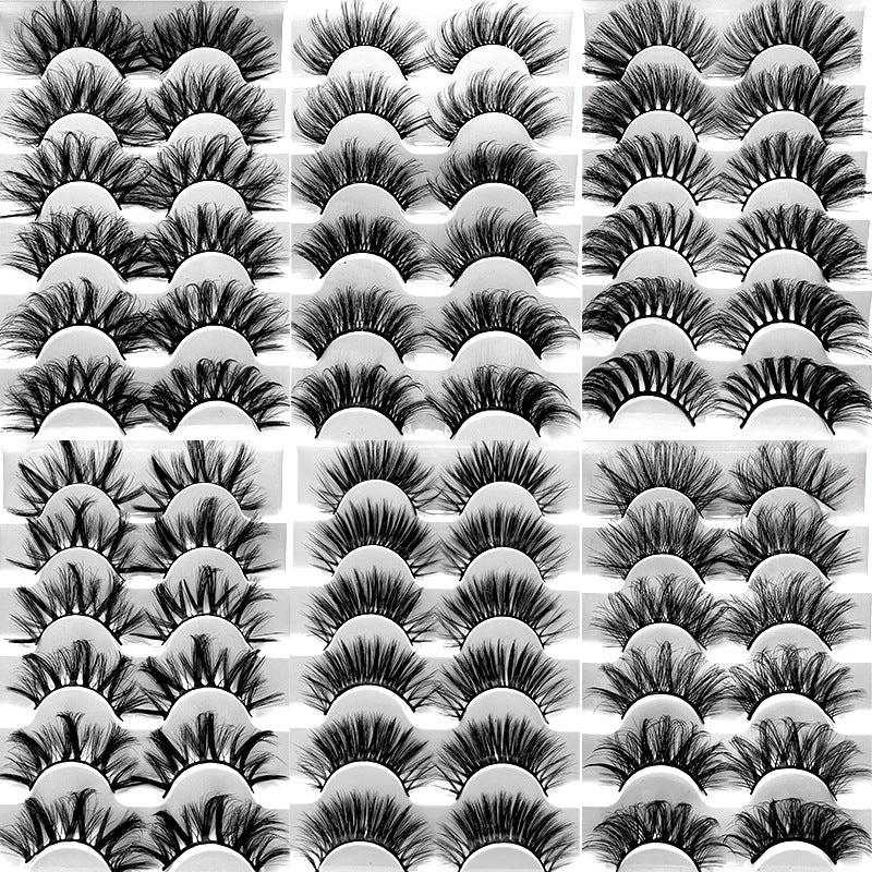 6 Pairs Cat Eye Fluffy Faux Mink Lashes 8D Wispy Pack