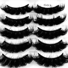5 Pairs Faux Mink Lashes Dramatic Volume Thick Long Lasting False Eyelashes