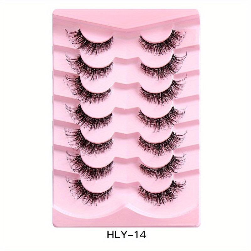 7 Pairs Fox Eye False Eyelashes Daily Stage Makeup Eyelashes