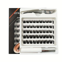 50pcs DIY Cluster Lashes Extension D Curling Long Individual Lashes Faux Mink