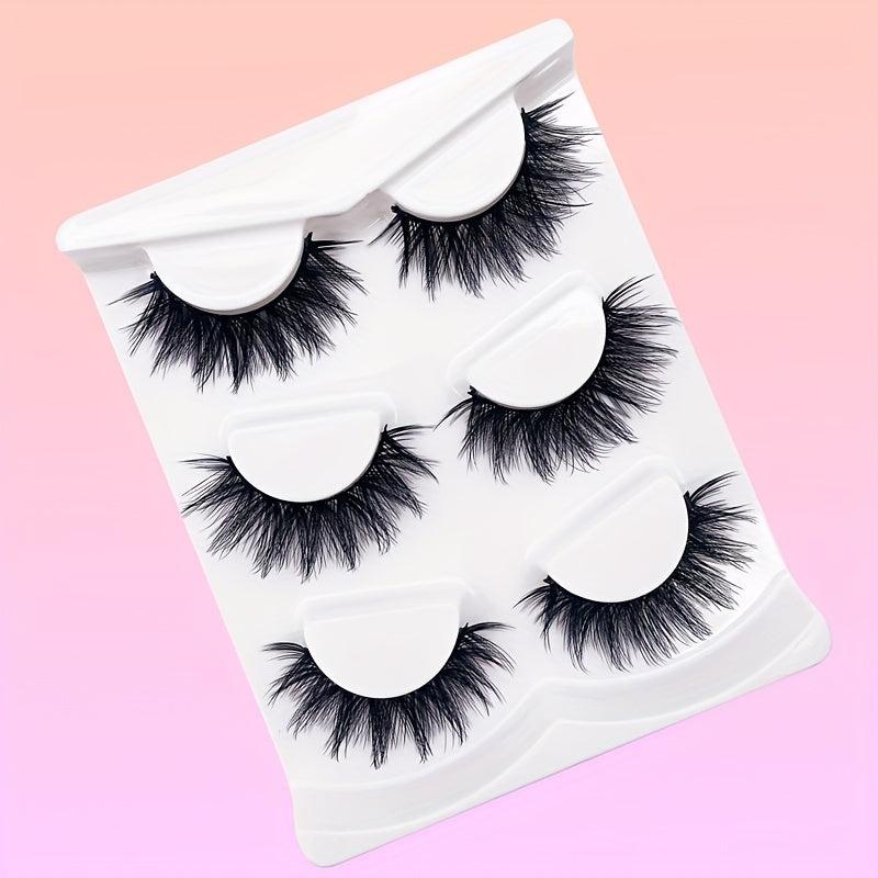 3 Pairs 3D Soft False Eyelashes Thick Fluffy Makeup Tool