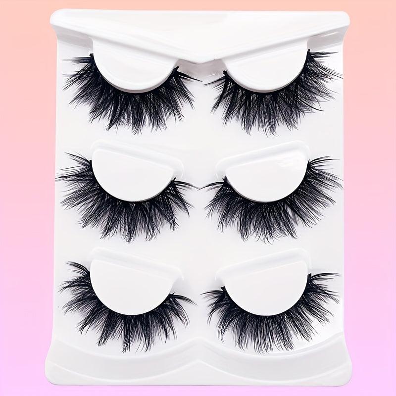 3 Pairs 3D Soft False Eyelashes Thick Fluffy Makeup Tool