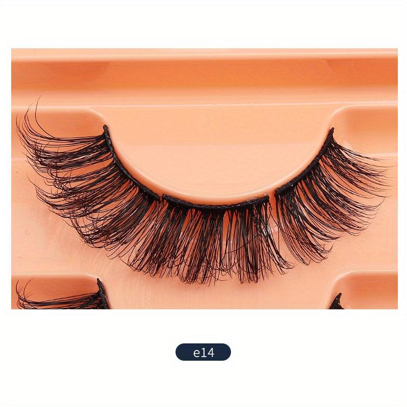 7 Pairs Segmented Eyelashes Chemical Fiber Material Natural Long Reusable