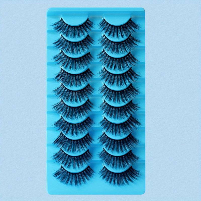 10 Pairs Mink Lashes Fluffy Soft Wispy Natural Cross Eyelash Extension