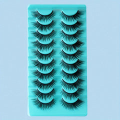 10 Pairs Mink Lashes Fluffy Soft Wispy Natural Cross Eyelash Extension