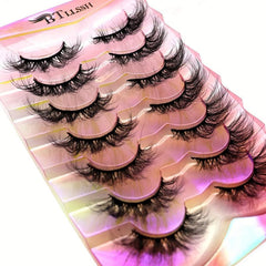 7 Pairs Thick Curling False Eyelashes 18mm Cross Style