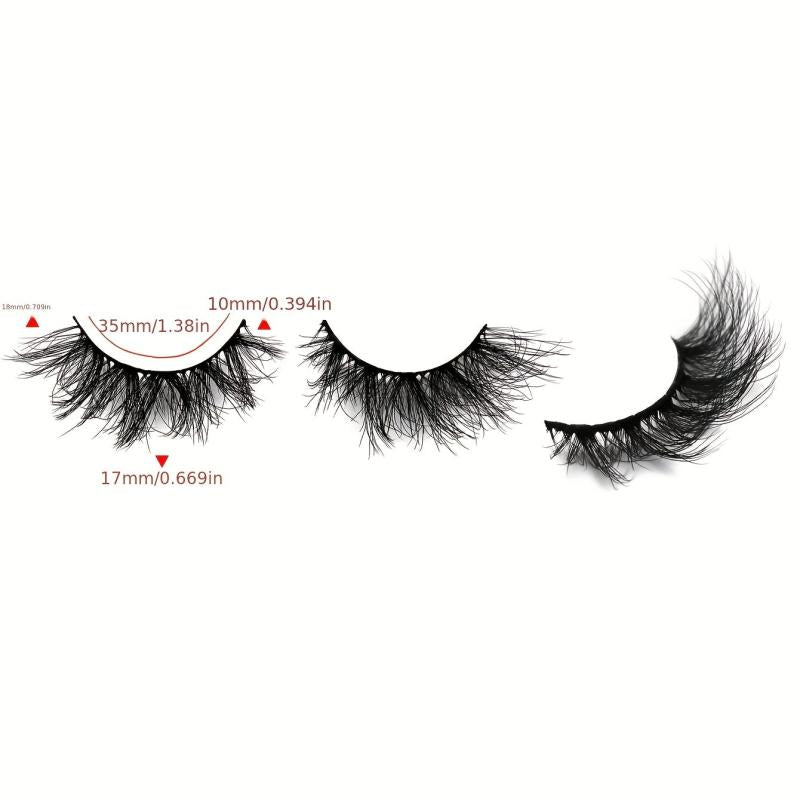 7 Pairs Thick Curling False Eyelashes 18mm Cross Style
