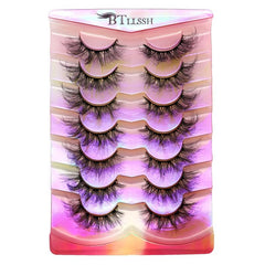 7 Pairs Thick Curling False Eyelashes 18mm Cross Style