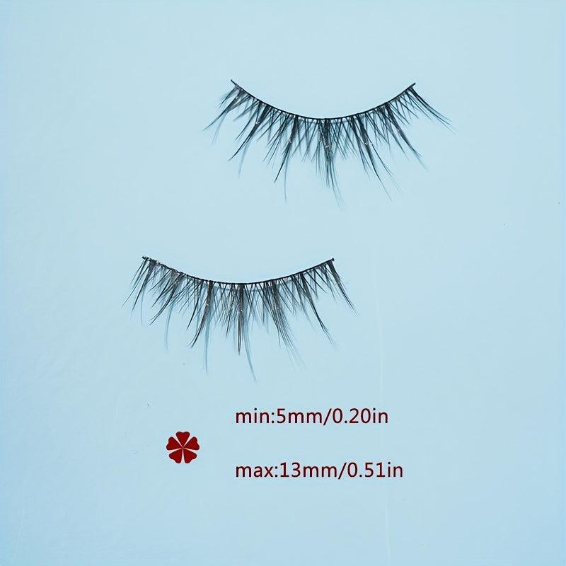 5 Pairs Fairy Tip Tail Cross False Eyelashes Natural Look Reusable Thick Long