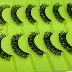 7 Pairs Curling Faux Mink Lashes 10mm Natural Fluffy Wispy Eyelashes