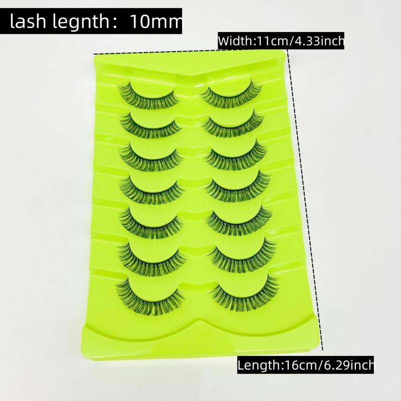 7 Pairs Curling Faux Mink Lashes 10mm Natural Fluffy Wispy Eyelashes
