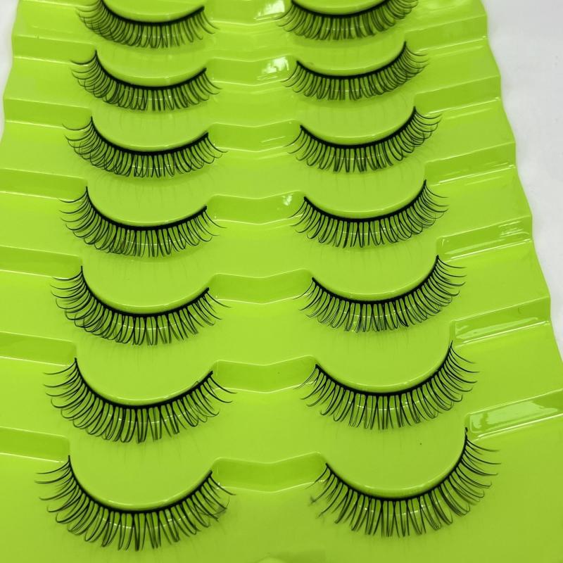 7 Pairs Curling Faux Mink Lashes 10mm Natural Fluffy Wispy Eyelashes