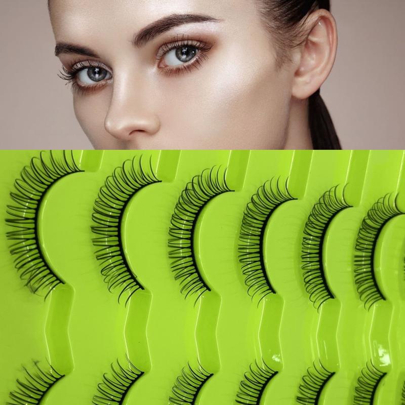 7 Pairs Curling Faux Mink Lashes 10mm Natural Fluffy Wispy Eyelashes