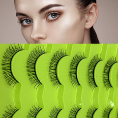 7 Pairs Curling Faux Mink Lashes 10mm Natural Fluffy Wispy Eyelashes