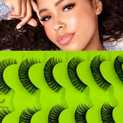 7 Pairs Curling Faux Mink Lashes 10mm Natural Fluffy Wispy Eyelashes