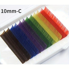 6 Colors False Eyelashes Extension Rainbow 0.1mm Thickness Individual Lashes