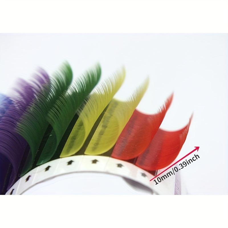 6 Colors False Eyelashes Extension Rainbow 0.1mm Thickness Individual Lashes