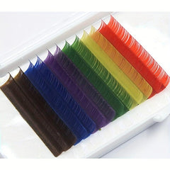 6 Colors False Eyelashes Extension Rainbow 0.1mm Thickness Individual Lashes