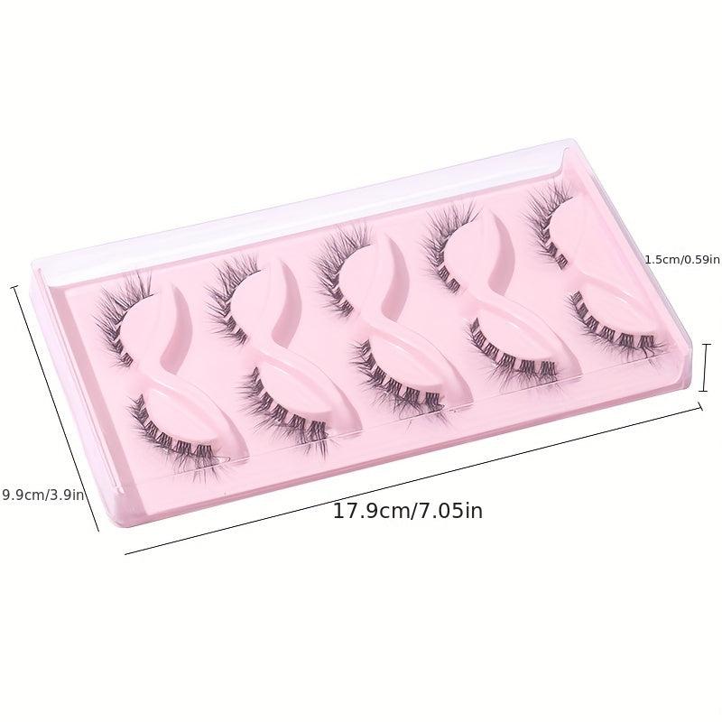 L Curling False Eyelashes 5 Pairs Eye End Lengthening Reusable