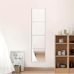 Adhesive Wall Mirror Tiles for Bedroom and Home Gym Full Body Reflection