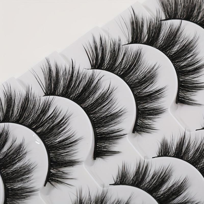 14 Pairs Fluffy False Eyelashes Natural Look Faux Mink Lashes for Cat Eye Look