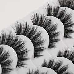 14 Pairs Fluffy False Eyelashes Natural Look Faux Mink Lashes for Cat Eye Look