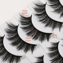 14 Pairs Fluffy False Eyelashes Natural Look Faux Mink Lashes for Cat Eye Look