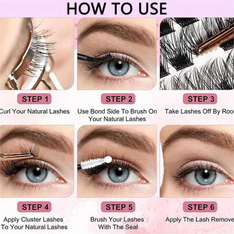 DIY Clusters Eyelash Extension Segmented Lashes 120 Volume Natural