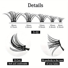 DIY Clusters Eyelash Extension Segmented Lashes 120 Volume Natural